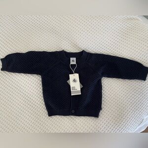New With Tags - Petit Bateau infant knit cardigan - 6m